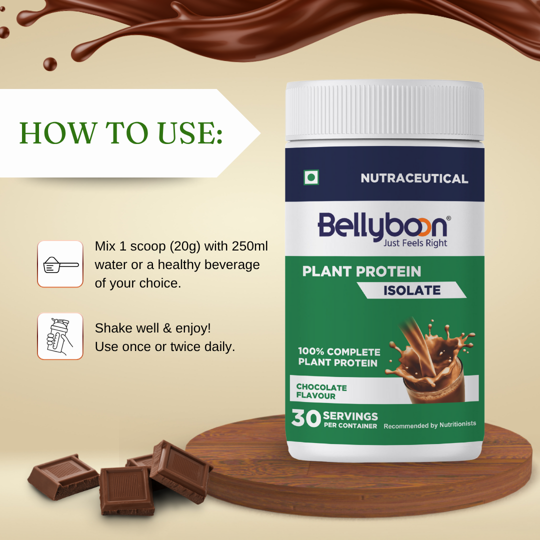Bellyboon Plant Protein Isolate – Chocolate Flavour | 100% Vegan Protein for Weight Management