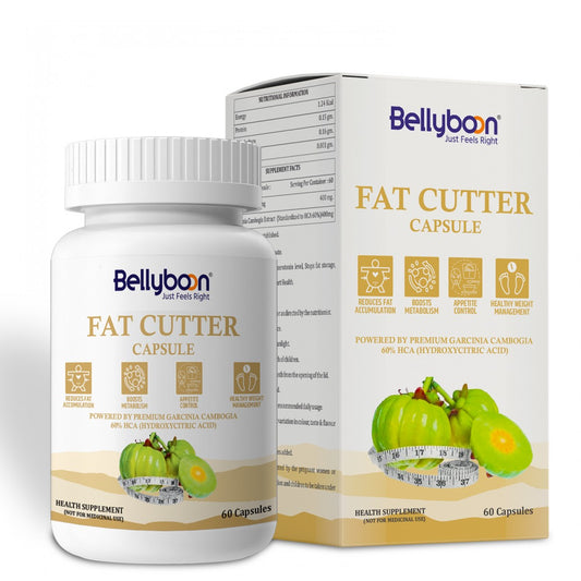 Bellyboon Fat Cutter Capsules – Garcinia Cambogia Based Fat Burner for Weight Management & Energy Support