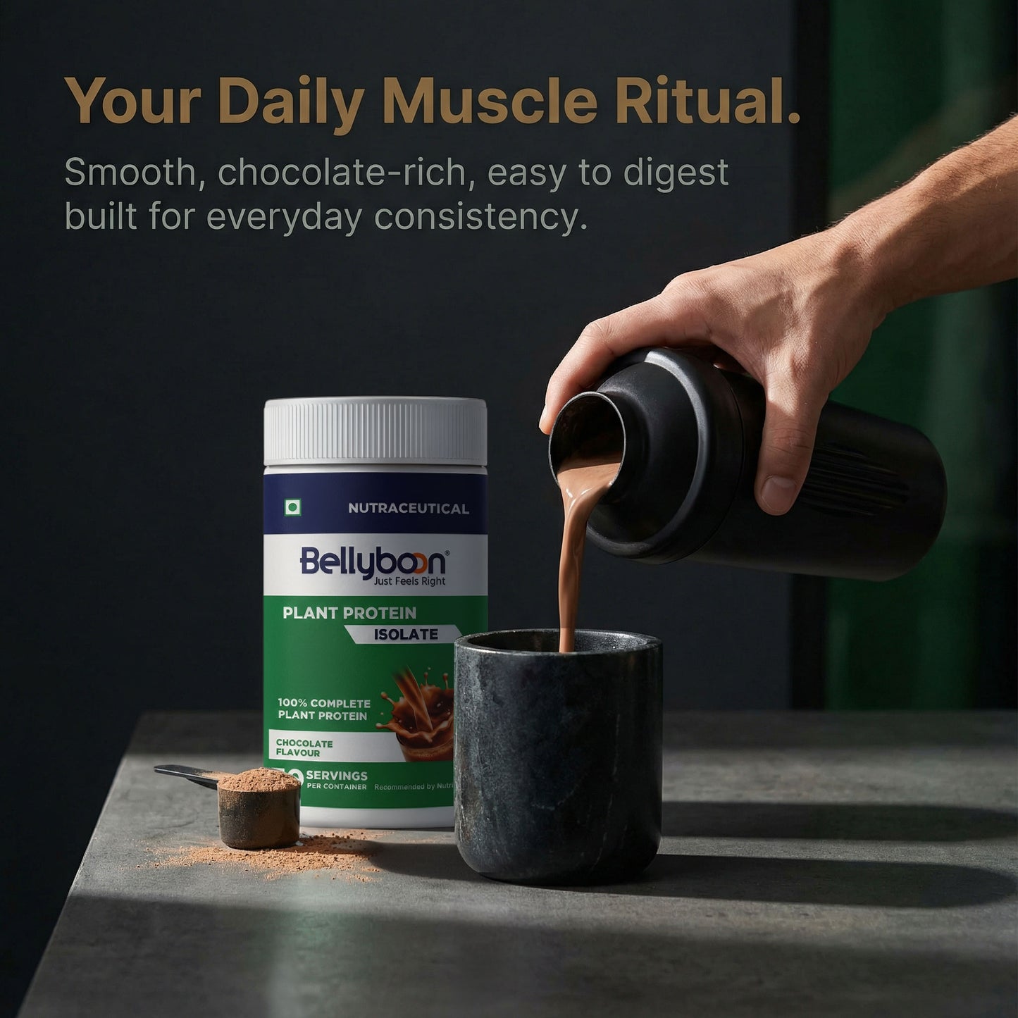 Bellyboon Plant Protein Isolate – Chocolate Flavour | 100% Vegan Protein for Weight Management