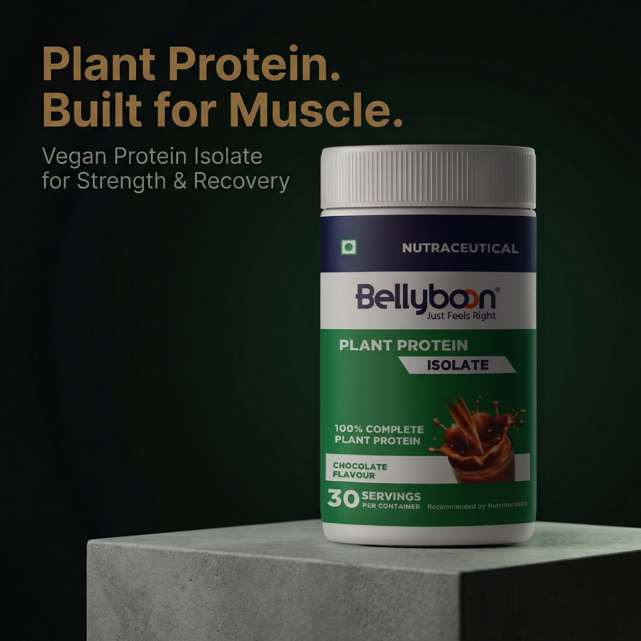 Bellyboon Plant Protein Isolate – Chocolate Flavour | 100% Vegan Protein for Weight Management