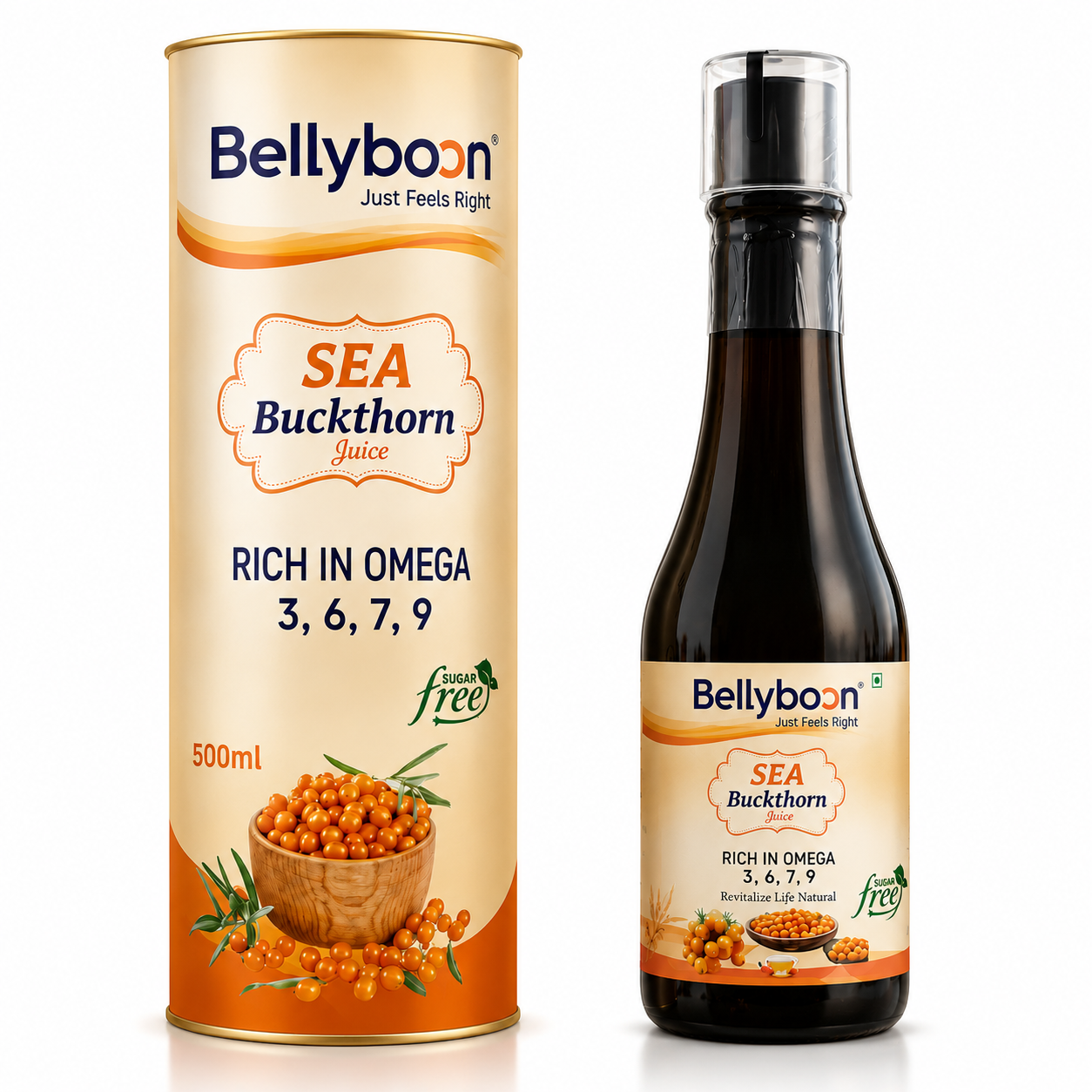 Bellyboon Sea Buckthorn Juice 500ml | Rich in Omega 3, 6, 7 & 9 | Sugar Free