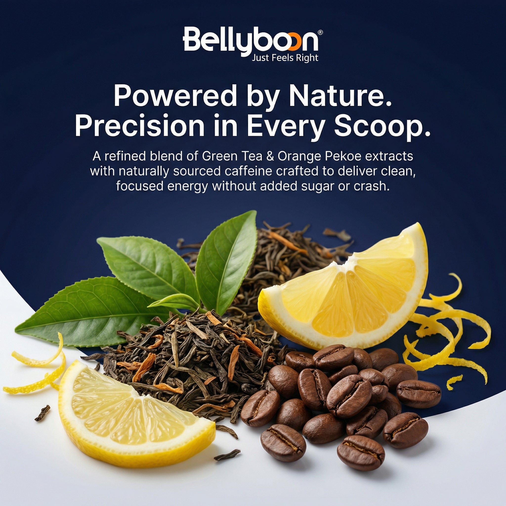 Bellyboon Premium Green Tea (Lemon Flavour) | Refreshing Antioxidant Green Tea Mix | Natural Wellness Drink