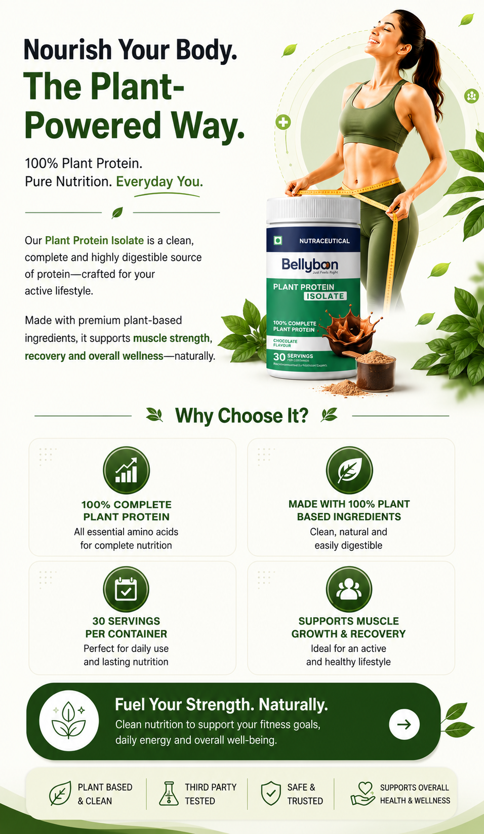 Bellyboon Plant Protein Isolate – Chocolate Flavour | 100% Vegan Protein Meal Replacement for Weight Loss
